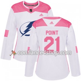 Adidas Maillot de Hockey Tampa Bay Lightning Brayden Point 21 2017-2018 Blanc Rose Fashion Authentic - Femme